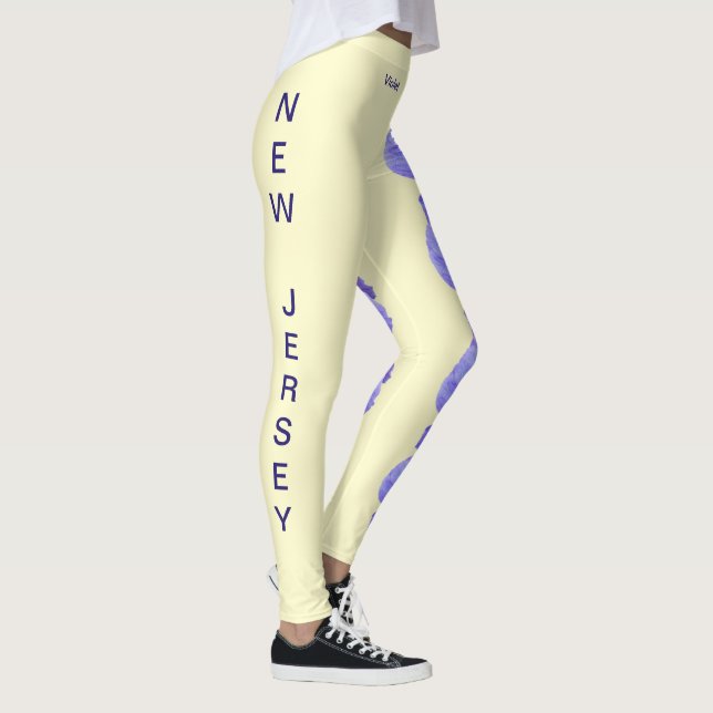 Jaune New Jersey Violet State Flower Leggings (Droite)