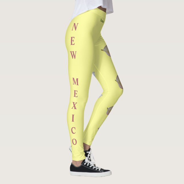 Jaune Nouveau-Mexique Fleur de l'État Leggings du  (Droite)