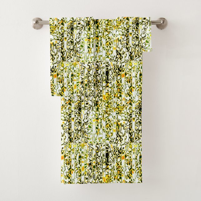 Jaune or et noir Cheetah imprimé ensemble de servi (En situation)