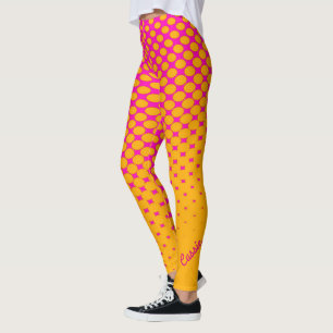 Jaune Orange à rose Gradient Leggings Motifs