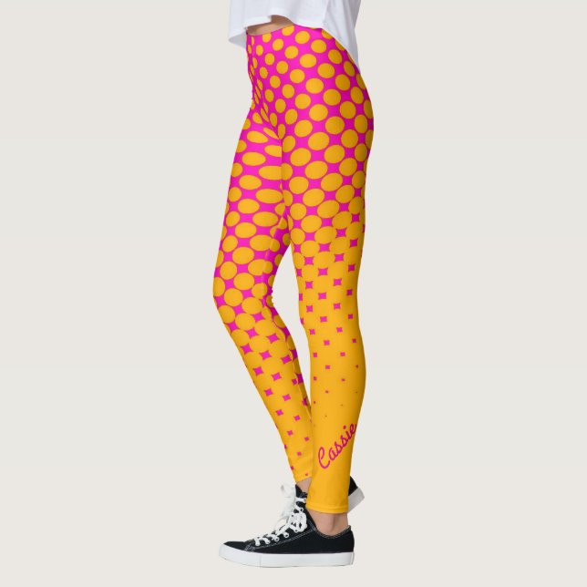 Jaune Orange à rose Gradient Leggings Motifs (Gauche)