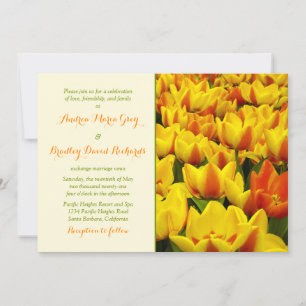 Jaune Orange Champ de Tulipes Faire-part de mariag