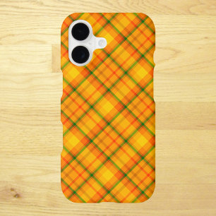 Jaune Orange Gingham à Carreaux Rétro