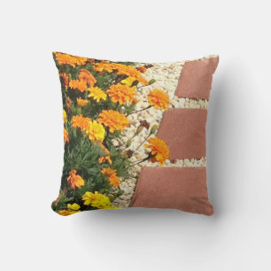 Jaune Orange Marigold Flowers Coussin