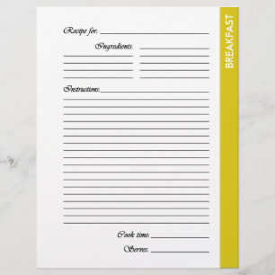 Jaune PETIT-DÉJEUNER Pages recto-verso