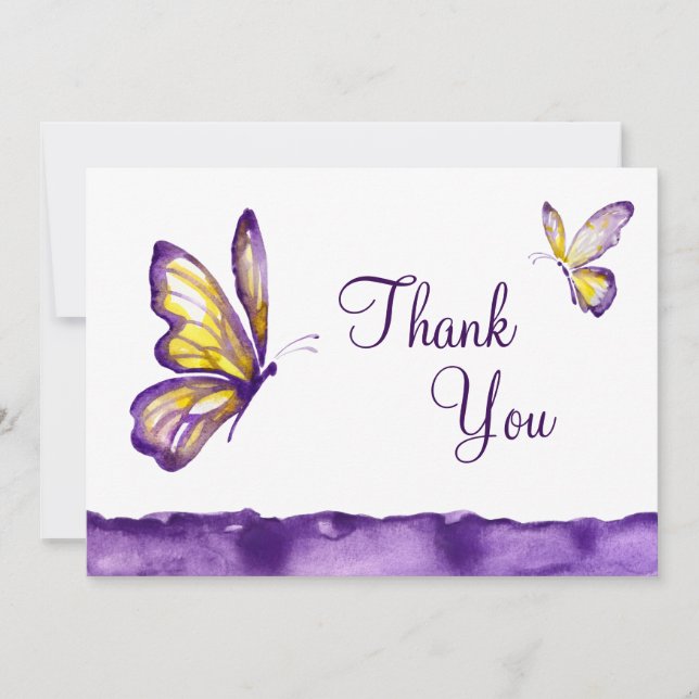 Jaune pourpre de cartes de Merci de papillon (Devant)