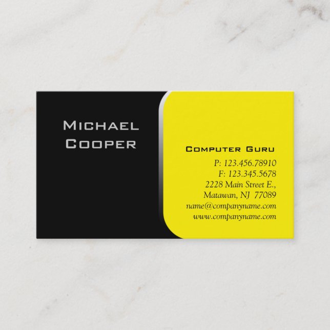 Jaune professionnel d'ordinateur de carte de (Devant)