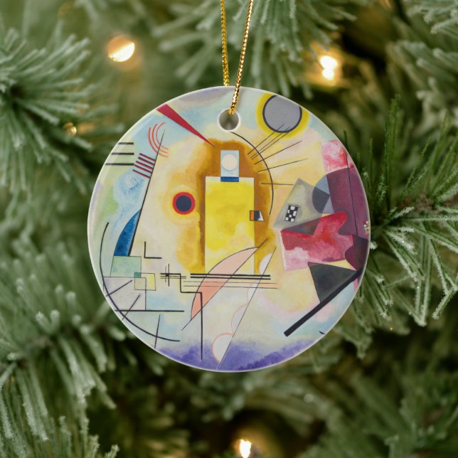 Jaune, Rouge, Bleu by Wassily Kandinsky Ceramic Ornament (Tree)