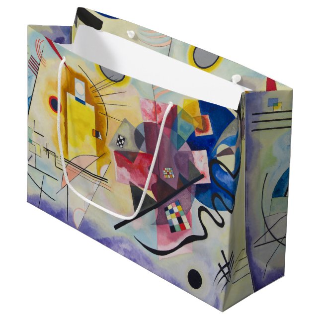 Jaune, Rouge, Bleu by Wassily Kandinsky Large Gift Bag (Front Angled)