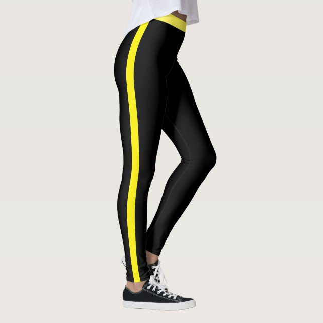 Jaune Side Grille Leggings noirs ou Choisir des co (Droite)