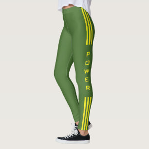Jaune Side Vert Leggings Power Text