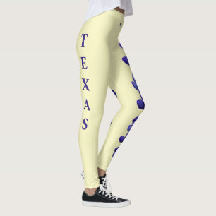 Jaune Texas State Flower Blue Bonnet Leggings