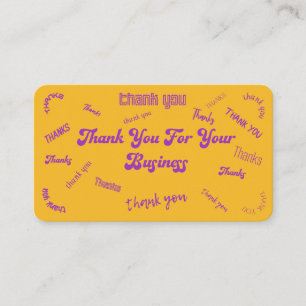Jaune / Violet "Merci" Insertion / Carte de visite
