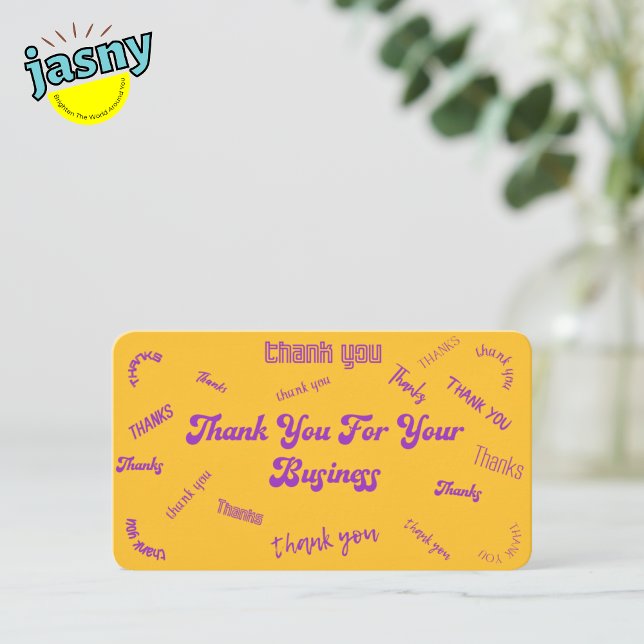 Jaune / Violet "Merci" Insertion / Carte de visite (Créateur téléchargé)