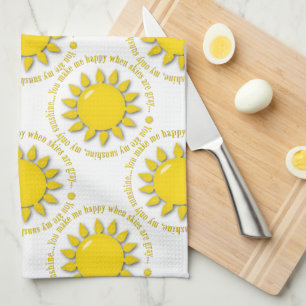 Jaune Vous Êtes Mon Sunshine Serviette De Cuisine