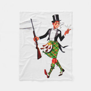 jaunty Scotsman with rifle Fleece Blanket