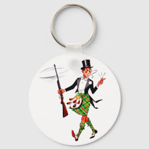 jaunty Scotsman with rifle Keychain