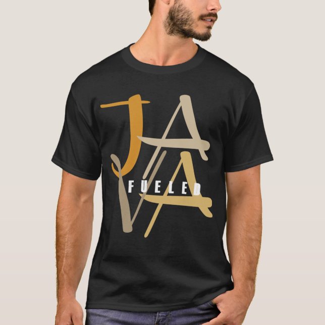 Java a rempli de combustible le T-shirt foncé de (Devant)