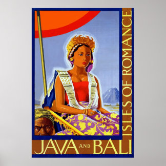 Java and Bali ~ Isles of Romance ~ Vintage Travel Poster