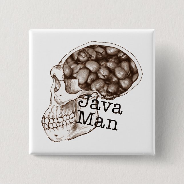Java Bean Man 2 Inch Square Button (Front)