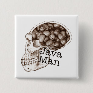 Java Bean Man 2 Inch Square Button