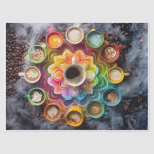 Java Bean Mandala, Colourful Cups Tissue Paper