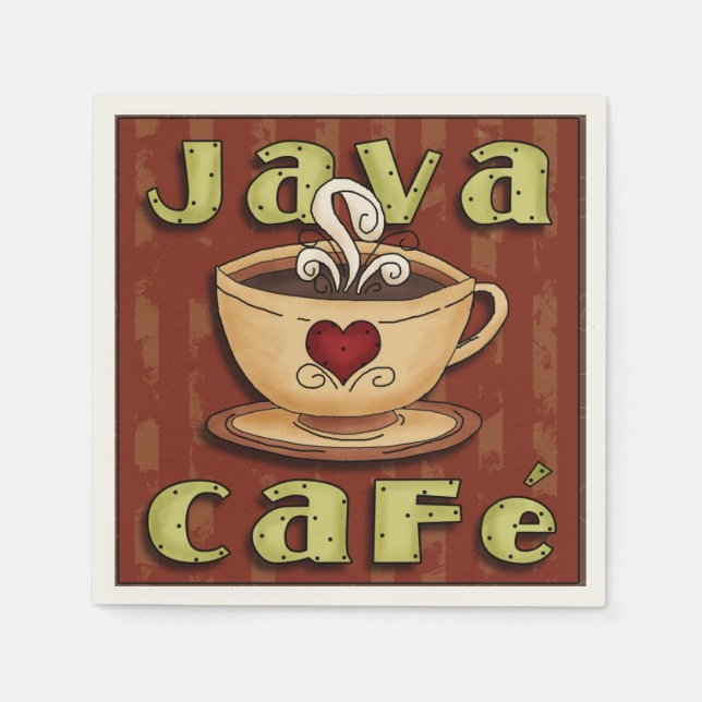 Java Cafe Coffee paper napkins (Front)
