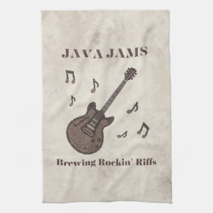 Java Jams-Brewing Rockin' Riffs-Coffee-Guitar- Kitchen Towel