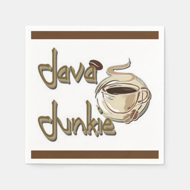 Java Junkie Coffee Lovers White Napkins (Front)