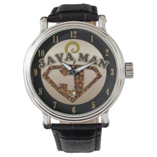 Java Man Coffee Humour Wrist Watch