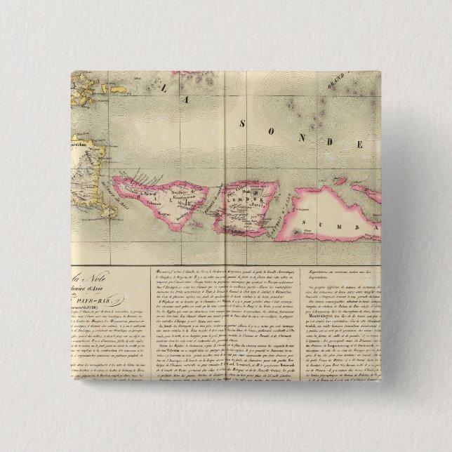 Java Oceania no 27 2 Inch Square Button (Front)