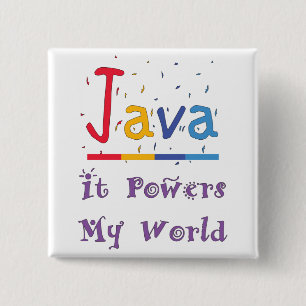 Java power of coffee 2 inch square button
