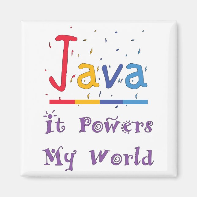 Java powers my world magnet (Front)