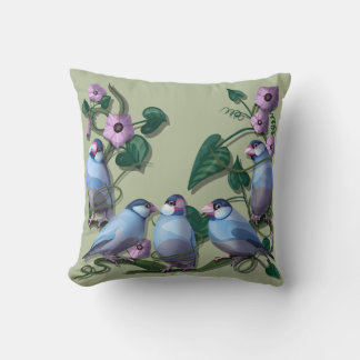 Java sparrows throw pillow