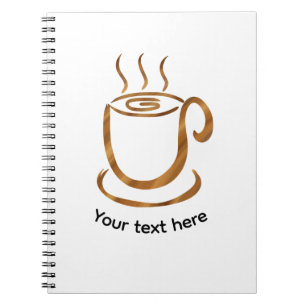 Java Steaming Cup Wooden Curvy Coffee & Tea Notebook