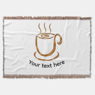 Java Steaming Cup | Wooden Curvy Coffee & Tea Throw Blanket