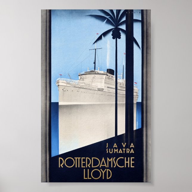Java Sumatra Rotterdamsche Lloyd Vintage Poster (Front)