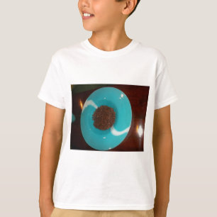 Java Vibes: Coffee Beans and Cyan Blue Bowl Art  T-Shirt