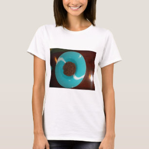 Java Vibes: Coffee Beans and Cyan Blue Bowl Art T-Shirt