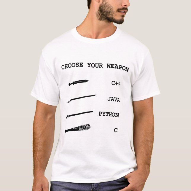 Java vs C++ vs Python vs C Programming Language T-Shirt (Front)