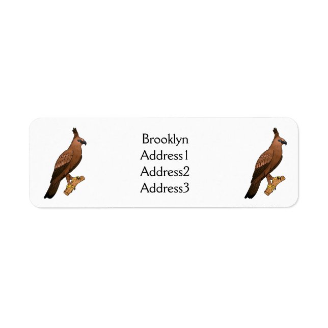 Javan hawk eagle bird cartoon illustration (Front)