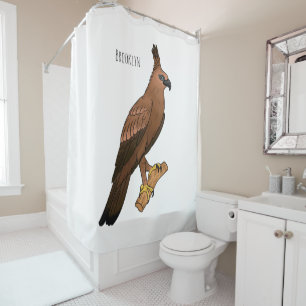 Javan hawk eagle bird cartoon illustration