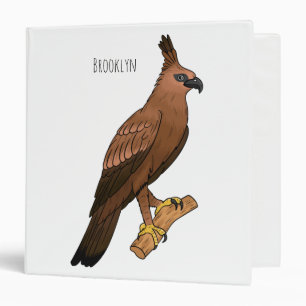 Javan hawk eagle bird cartoon illustration binder