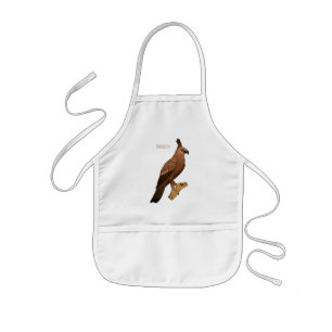 Javan hawk eagle bird cartoon illustration  kids apron