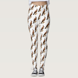 Javan hawk eagle bird cartoon illustration  leggings