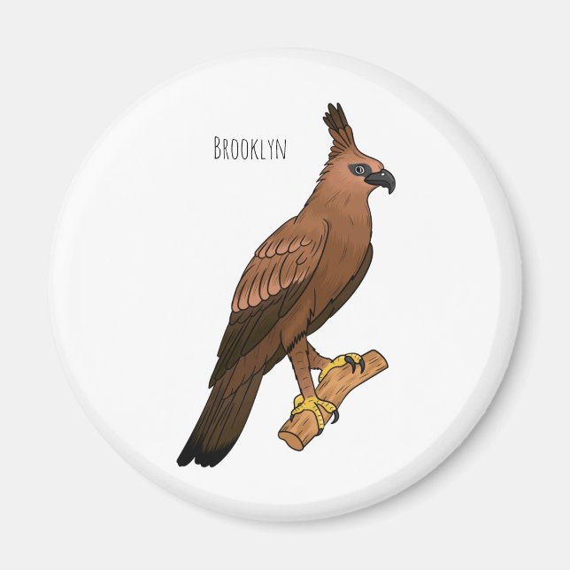 Javan hawk eagle bird cartoon illustration  magnet (Front)