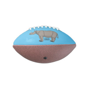 Javan rhinoceros cartoon illustration football
