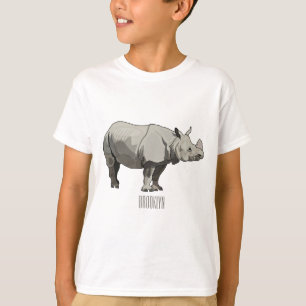 Javan rhinoceros cartoon illustration T-Shirt