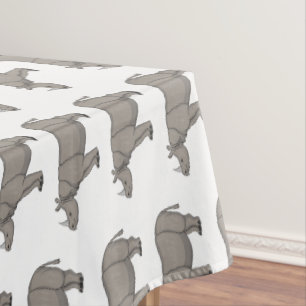 Javan rhinoceros cartoon illustration  tablecloth