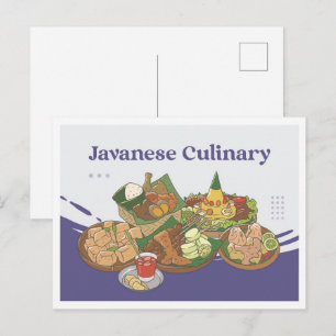  Javanese Culinary Indonesia Travel Postcard